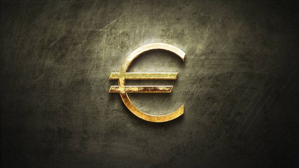 Rendering 3D valuta euro su sfondo colorato, criptovaluta concetto Illustrazione 3D - Foto, immagini