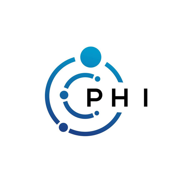 PHI letter technology logo design on white background. PHI creative initials letter IT logo concept. PHI letter design. - Vector, Image