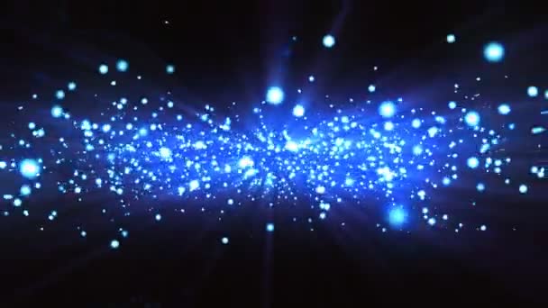 Blue cinematic particles against a black background - Metraje, vídeo