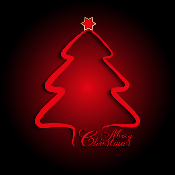 Noel ağacına kırmızı arka plan şekli - Vektör, Görsel