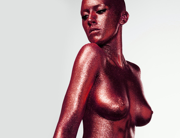 Woman with shiny skin - Zdjęcie, obraz