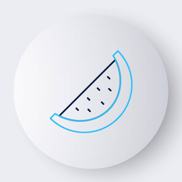 Linie Wassermelone Symbol isoliert auf weißem Hintergrund. Buntes Rahmenkonzept. Vektor. - Vektor, Bild