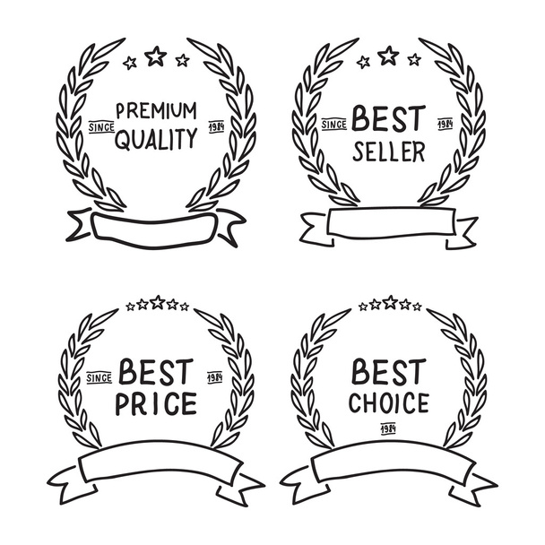 Hand draw badges - Vector, Image