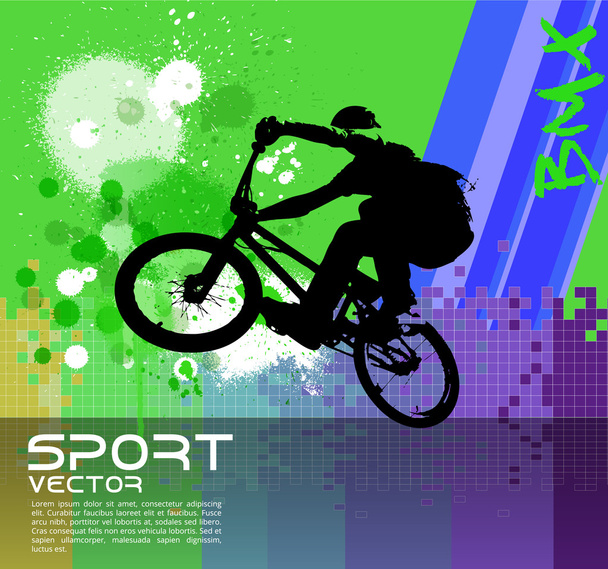 Biker op fiets - Vector, afbeelding