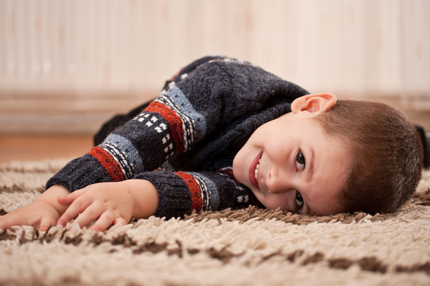 Boy playing and having fun at home - Фото, зображення