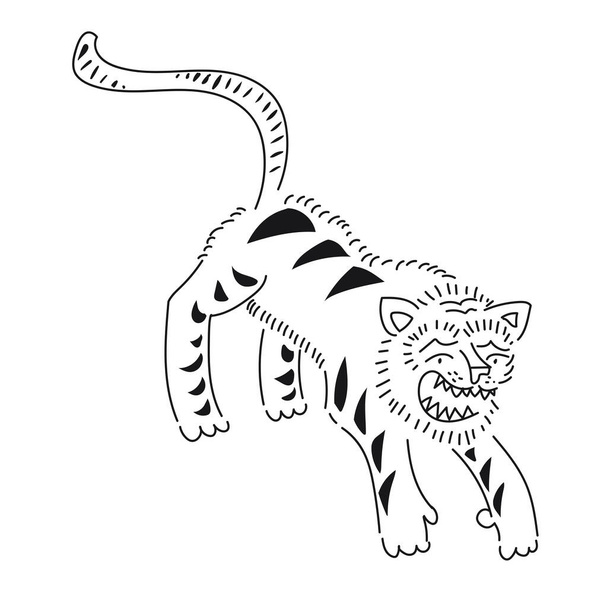 ontwerpelementen van tijgervector illustraties - Vector, afbeelding