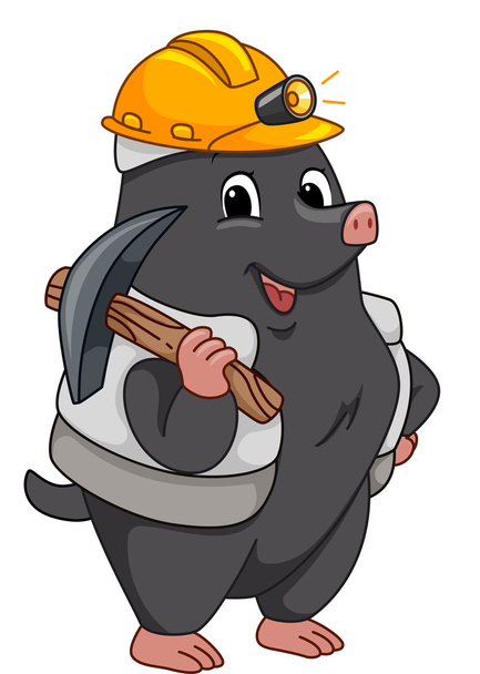 Górnik Mole w twardy kapelusz - Zdjęcie, obraz