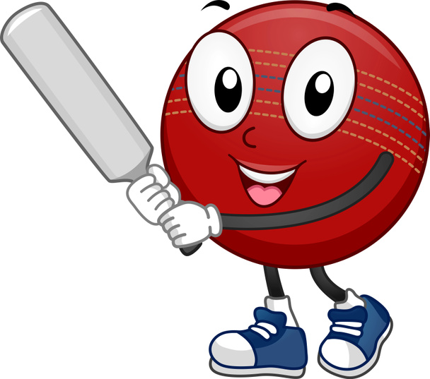 Mascote de bola de críquete
 - Foto, Imagem