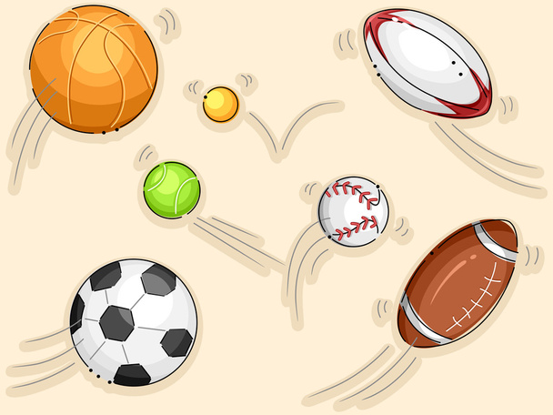 rozmanité sportovní míče - Fotografie, Obrázek