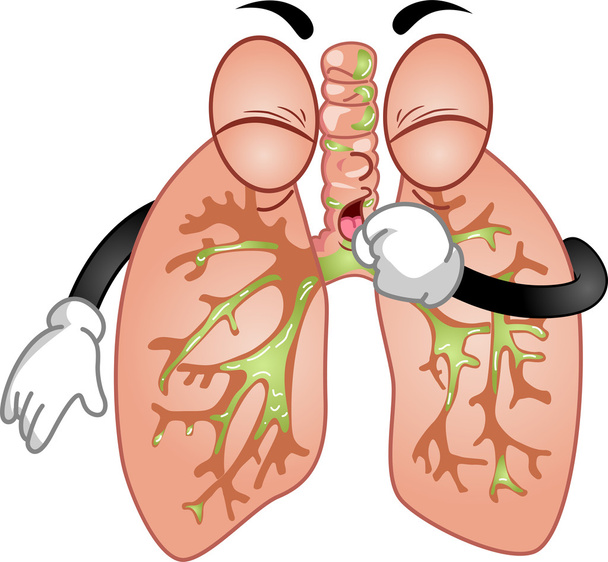 Hoesten longen mascotte - Foto, afbeelding