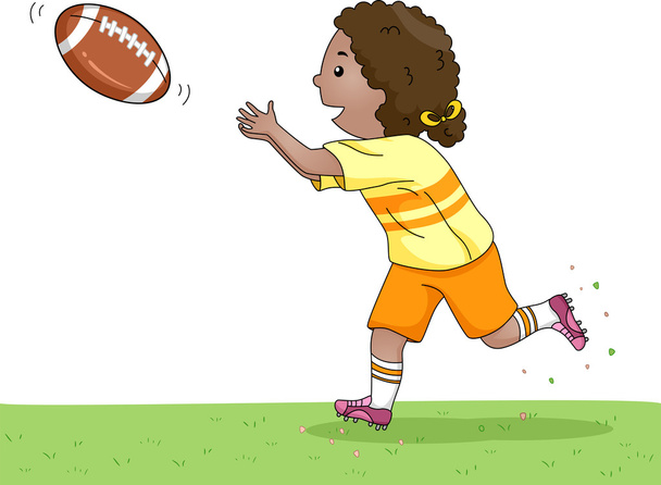 Dziewczyna łapanie piłki nożnej - Zdjęcie, obraz