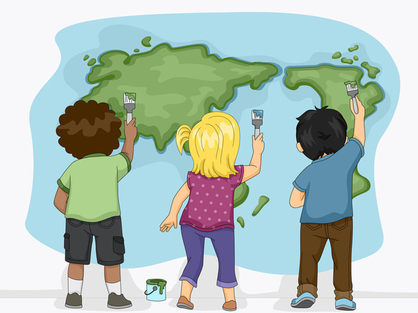 Terra mapa crianças
 - Foto, Imagem