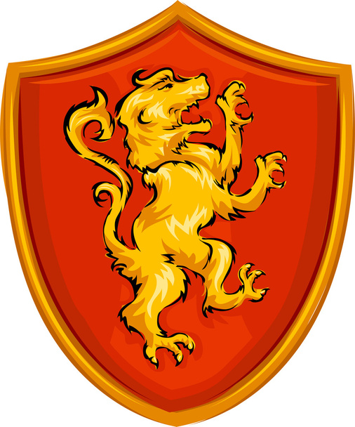 Średniowieczne lew Tarcza - Zdjęcie, obraz