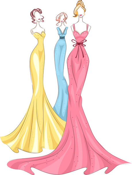 Манекени в барвисті сукні - Фото, зображення