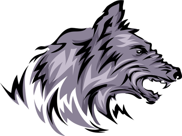 Mascote de lobo com presas Bared
 - Foto, Imagem