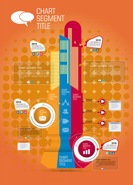 Vector illustration of infographic urban landscape. Smart city with futuristic elements - ベクター画像