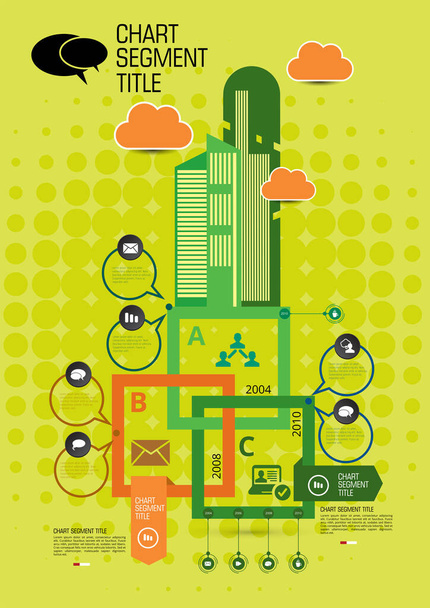 Vector illustration of infographic urban landscape. Smart city with futuristic elements - Vektor, obrázek