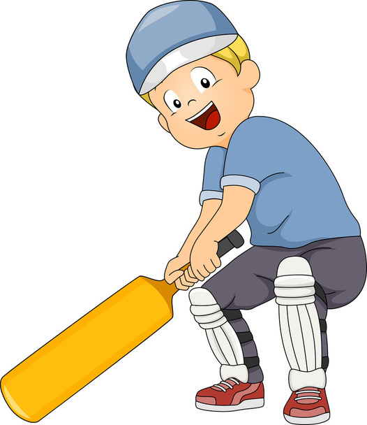 Kriket sopası tutan çocuk - Fotoğraf, Görsel