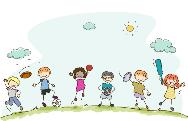 Niños jugando diferentes deportes
 - Foto, Imagen
