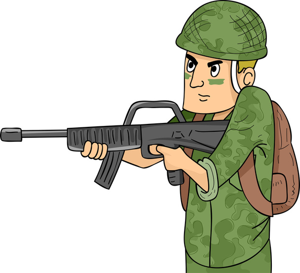солдат пулемета - Фото, изображение
