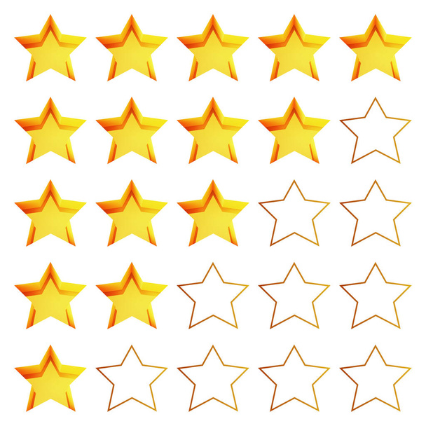 Рейтинг звезд. Отзывы клиентов или концепция фейков. Векторная иллюстрация на белом фоне - Вектор,изображение