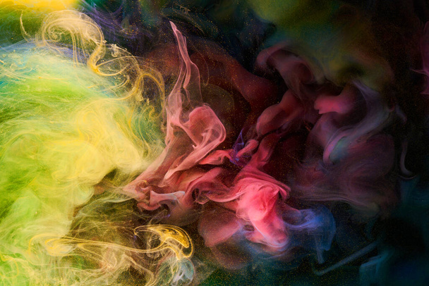 Liquid fluid art abstract background. Mix of dancing acrylic paints underwater - Фото, изображение