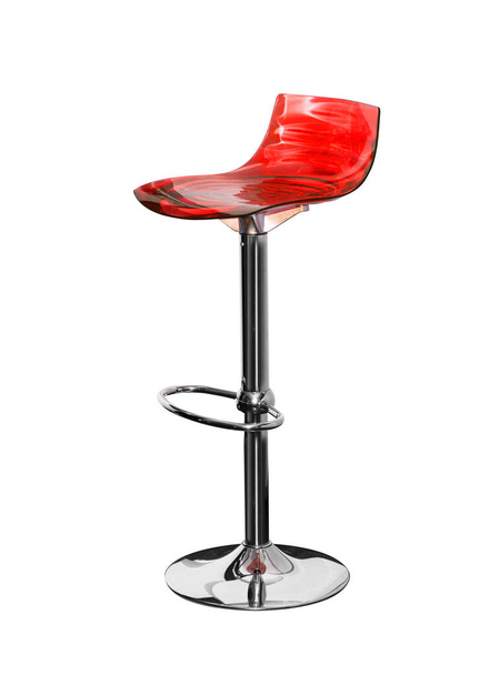 Red chair bar stool isolated on a white background. With clipping path - Photo, Image
