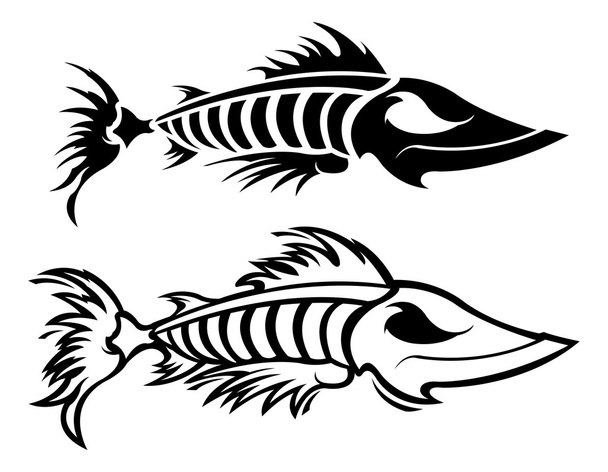 Ilustracja ryby szkielet - Wektor, obraz