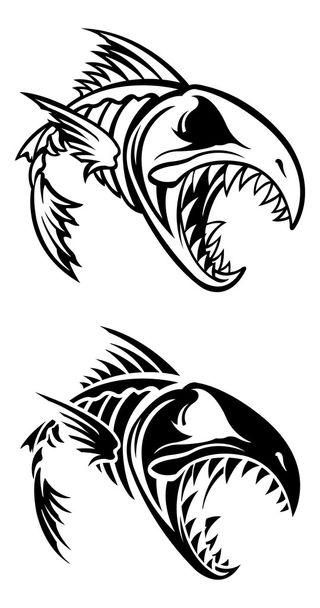 Ilustracja ryby szkielet - Wektor, obraz