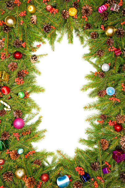 Boże Narodzenie granica z dekoracjami - Zdjęcie, obraz