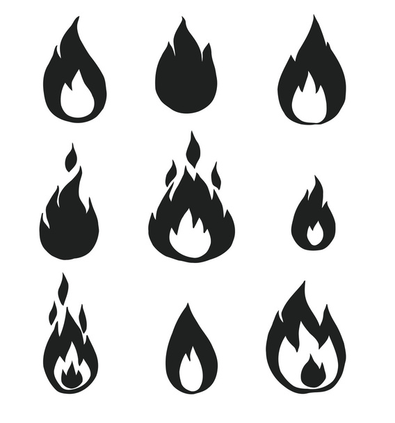 Fire flames, - Vector, Image