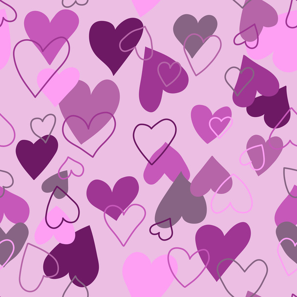 Seamless background from red hearts - Vector, Image