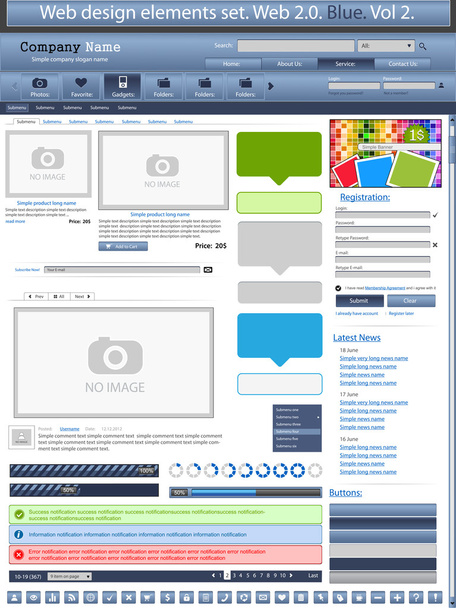 Web design elements blue 2. - Vector, afbeelding