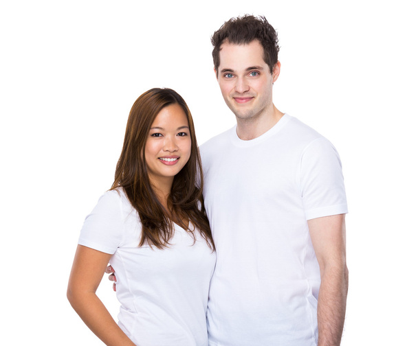 Asiático e caucasiano casal
 - Foto, Imagem