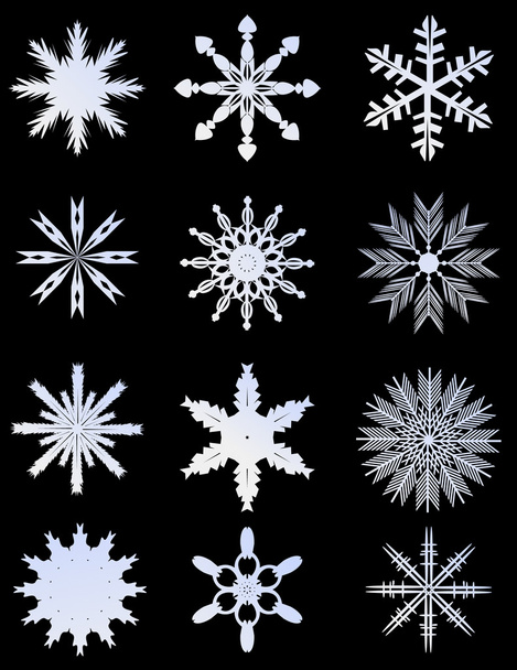 Hermosos copos de nieve
 - Vector, imagen