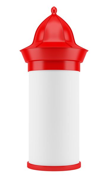 colonna pubblicitaria bianca rossa isolata su sfondo bianco
 - Foto, immagini