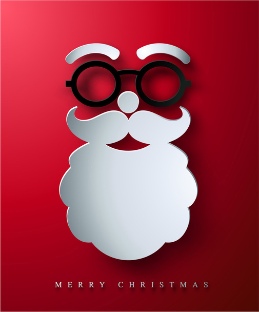 Καρτ ποστάλ Χριστούγεννα με πρόσωπο Santa χαρτί. - Διάνυσμα, εικόνα