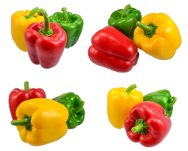 A collection of red green & yellow bell paprikas - Фото, изображение