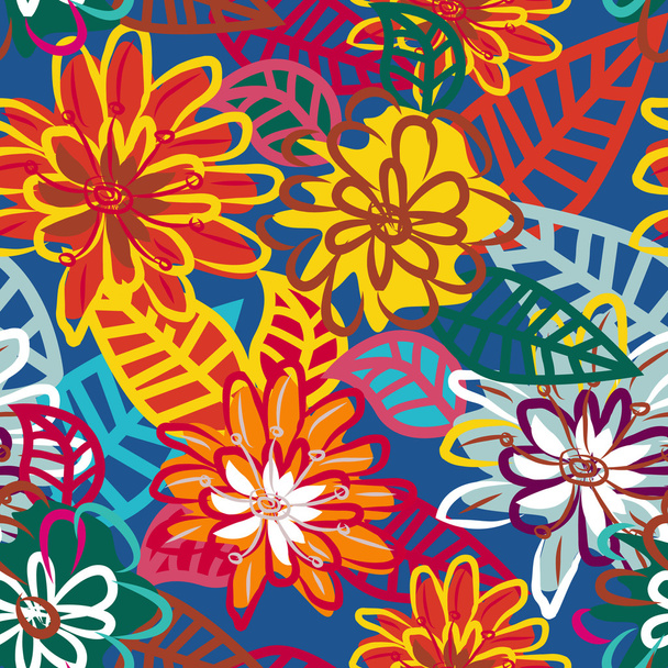 Bright flowers - Vector, Image