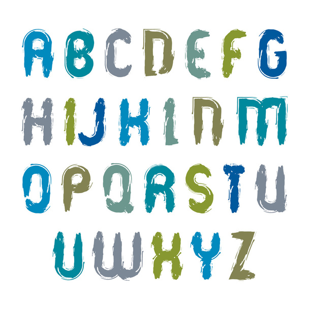 Vector hand-painted acrylic letters isolated on white background - ベクター画像