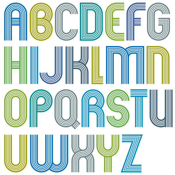 Large parallel colorful uppercase letters with rounded corners, - ベクター画像