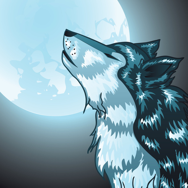 Vyjící vlk hlava - Vektor, obrázek