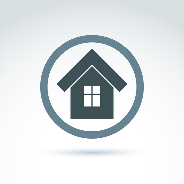 Vector illustration of a house placed in a circle, real estate i - Vector, Image