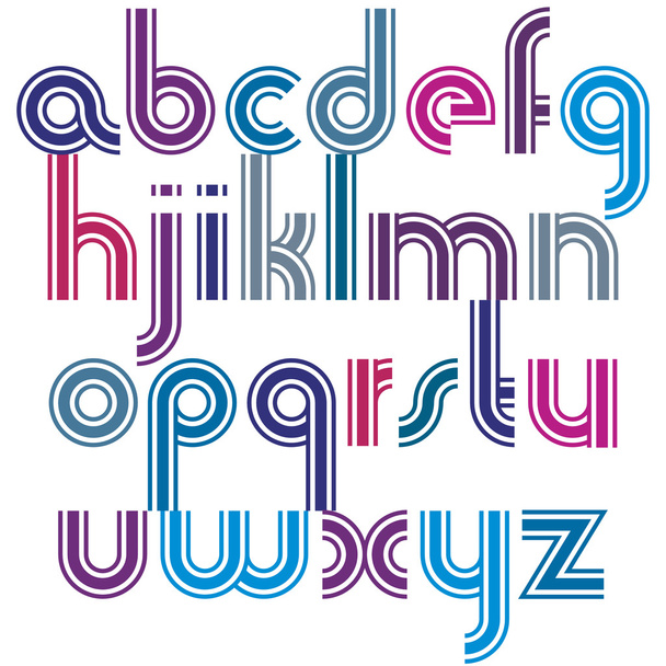 Bright lowercase letters with rounded corners, animated spherica - Vetor, Imagem