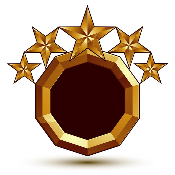 Royal golden geometric symbol with white copy space, stylized go - Vektör, Görsel