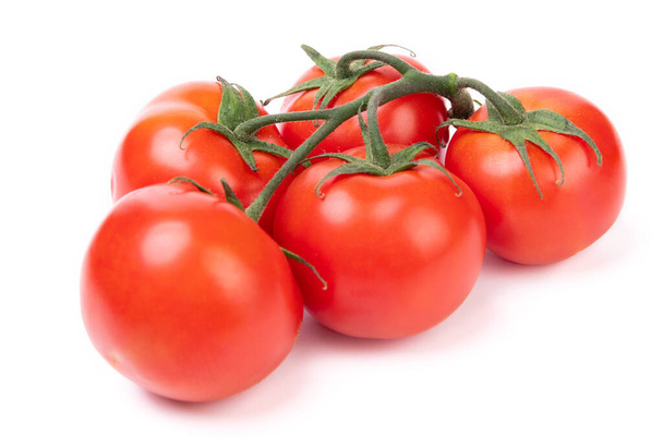 bunch of healthy cherry tomatoes vegetables isolated on white. - 写真・画像