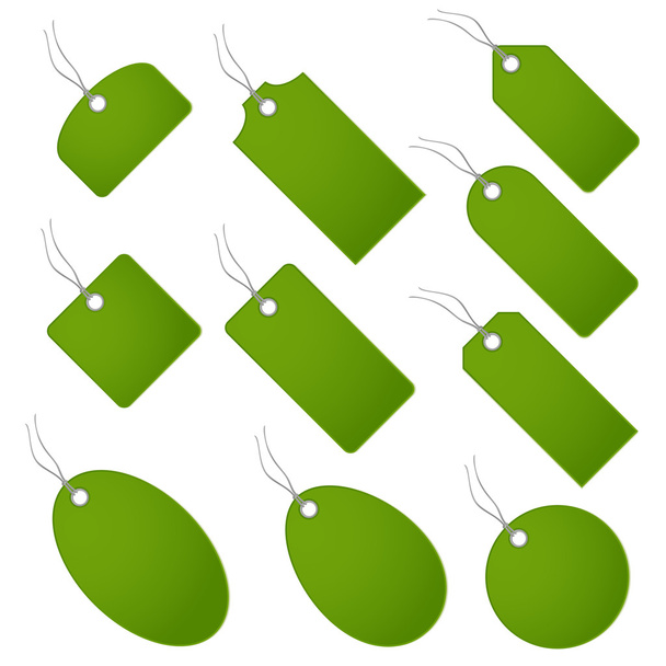Set of green hangtags - Vector, Image