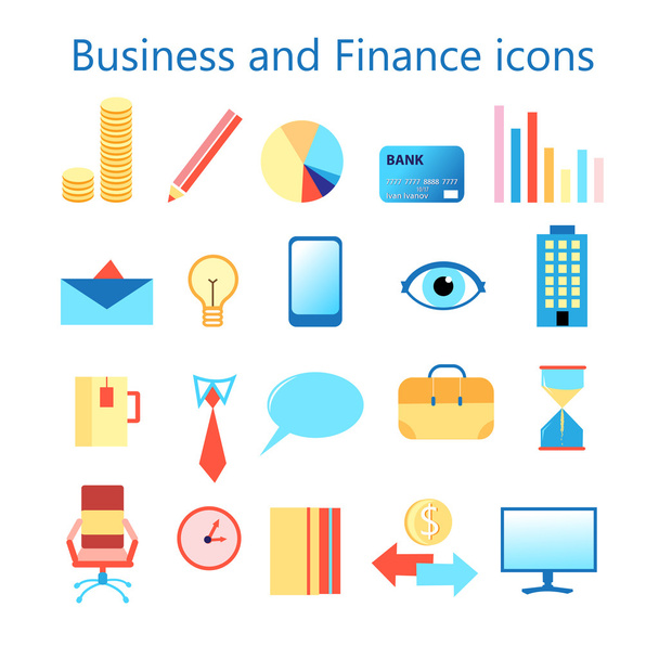 İş ve Finans web uygulaması için Vector Icons set - Vektör, Görsel