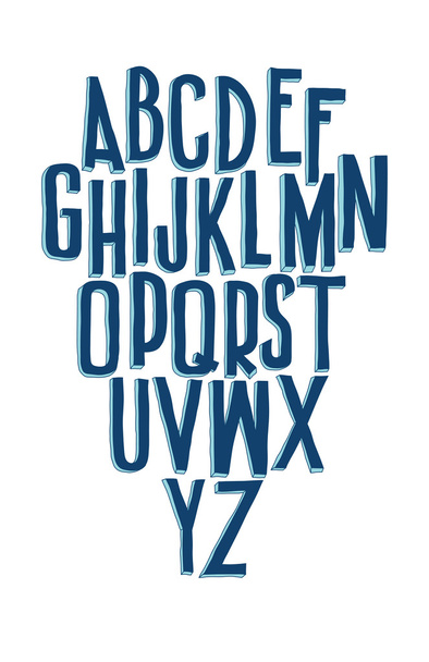 Typographic compositions. Letters of the alphabet written with a - Vektör, Görsel
