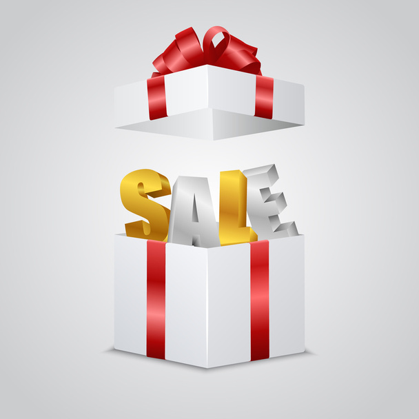 Gift with the letters -sale- inside - Vector, Image